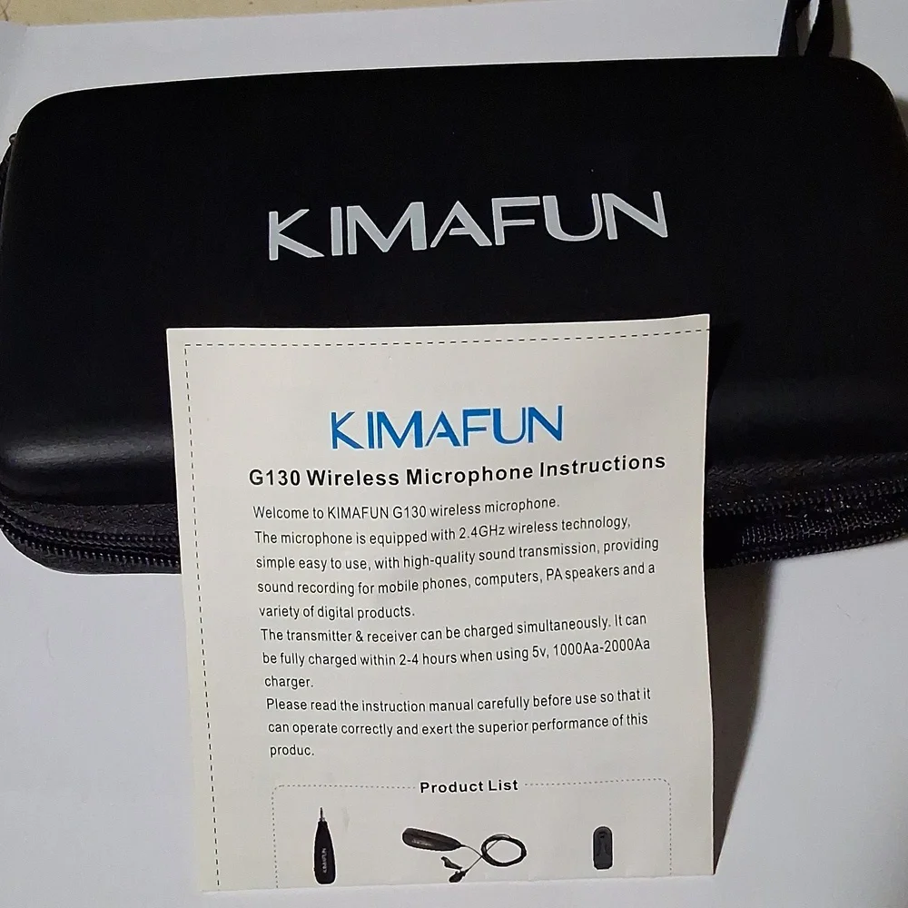 Kimafun G-130 Lavelier Wireless Microphone,2.4Ghz.
